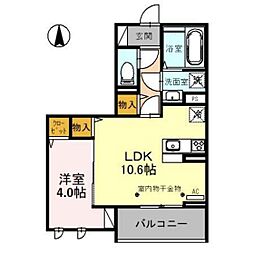 ドエル23 1LDKの間取図画像