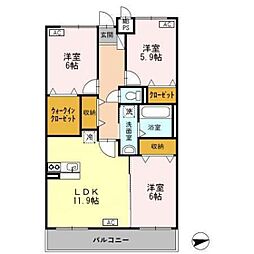 シャトルジュネス2 3LDKの間取図画像