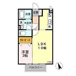 クイール 1LDKの間取図画像