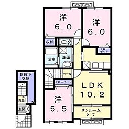 ドゥ・ファミーユA 3LDKの間取図画像
