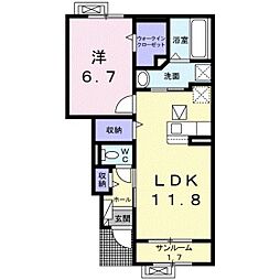アヴェニュー 1LDKの間取図画像
