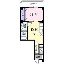 エヴァー・フォーレ 1DKの間取図画像