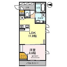 ルミナス古鍛冶町 1LDKの間取図画像