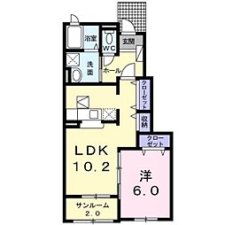 カレント2 1LDKの間取図画像