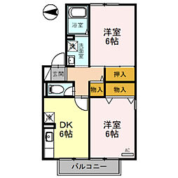 アルメリア 2DKの間取図画像
