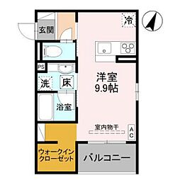 D-Grande弥生E ワンルームの間取図画像