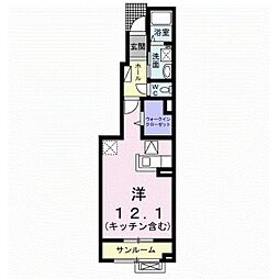 リブレ赤田 ワンルームの間取図画像