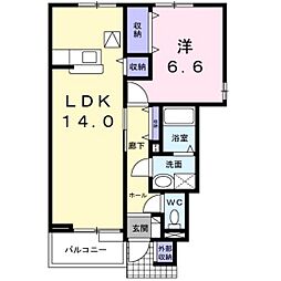 ヴィラノールE 1LDKの間取図画像