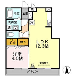 MaisonDresse 1LDKの間取図画像
