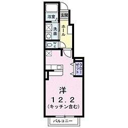 モワメーム ワンルームの間取図画像
