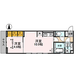 グランドコート堤町 1LDKの間取図画像