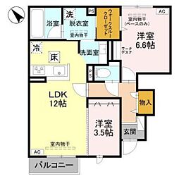 グラン クレール 2LDKの間取図画像