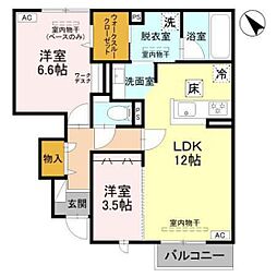 グラン クレール 2LDKの間取図画像