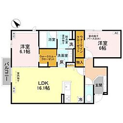 グラン クレール 2LDKの間取図画像