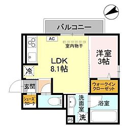 ツインリーフ 1LDKの間取図画像