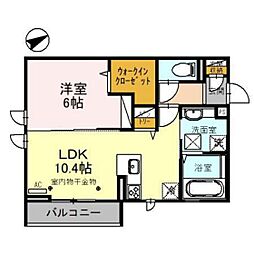 a l'est(ア レスト) 1LDKの間取図画像