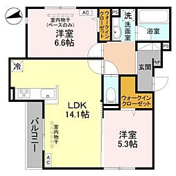 D-Grande新根塚町W 2LDKの間取図画像