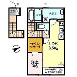 Villetta 1LDKの間取図画像