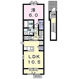 アッシュ8C棟 1LDKの間取図画像