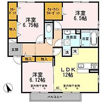 クオーレA棟 105 ｜ 富山県高岡市井口本江（賃貸アパート3LDK・1階・78.77㎡） その2