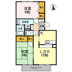 フレマリール91　B 1階2LDKの間取り