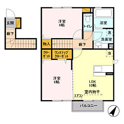グレースB 2LDKの間取図画像