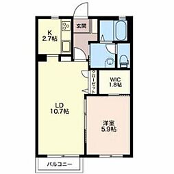 アバンシス清水町A 1LDKの間取図画像