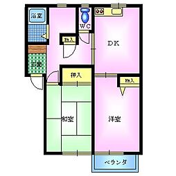 青葉ハウス 2DKの間取図画像