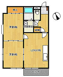グランディールJ3 2LDKの間取図画像