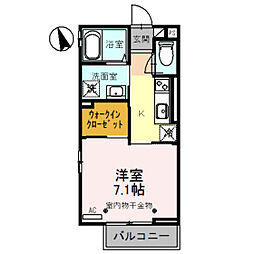 ルミネス大坪 1Kの間取図画像
