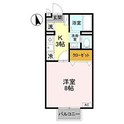 アルタミネ 1Kの間取図画像