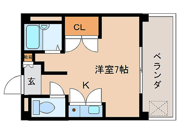 サンふくむらびる　パートII ｜奈良県奈良市鍋屋町(賃貸マンション1R・4階・20.46㎡)の写真 その2