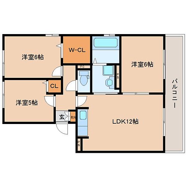 ウイングス梅美台 301｜京都府木津川市梅美台7丁目(賃貸アパート3LDK・3階・65.41㎡)の写真 その2