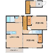 奈良県生駒市桜ケ丘（賃貸アパート2LDK・2階・52.49㎡） その2