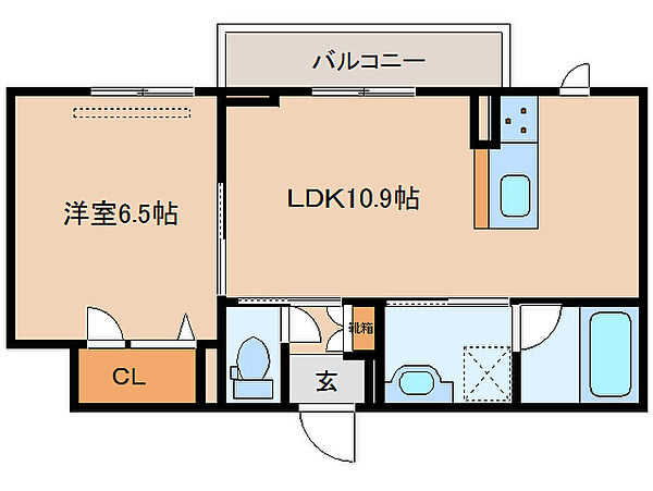 奈良県奈良市西大寺赤田町1丁目(賃貸マンション1LDK・2階・40.13㎡)の写真 その2