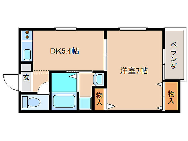 奈良県奈良市富雄北1丁目(賃貸マンション1DK・1階・29.00㎡)の写真 その2