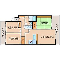 奈良県奈良市富雄元町1丁目（賃貸マンション3LDK・3階・67.41㎡） その2