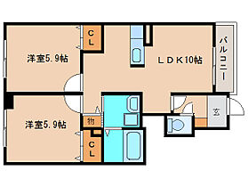 奈良県奈良市敷島町1丁目（賃貸アパート2LDK・1階・54.08㎡） その2