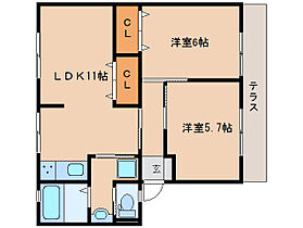 奈良県奈良市南登美ヶ丘（賃貸アパート2LDK・1階・52.70㎡） その2