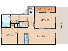 メゾンソレイユ B102 ｜ 奈良県橿原市地黄町348-1（賃貸アパート2LDK・1階・52.54㎡） その2