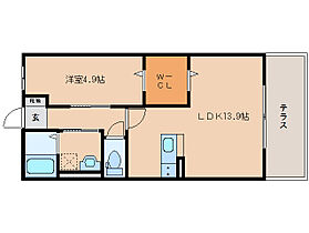 奈良県磯城郡田原本町殿町（賃貸アパート1LDK・1階・45.98㎡） その2