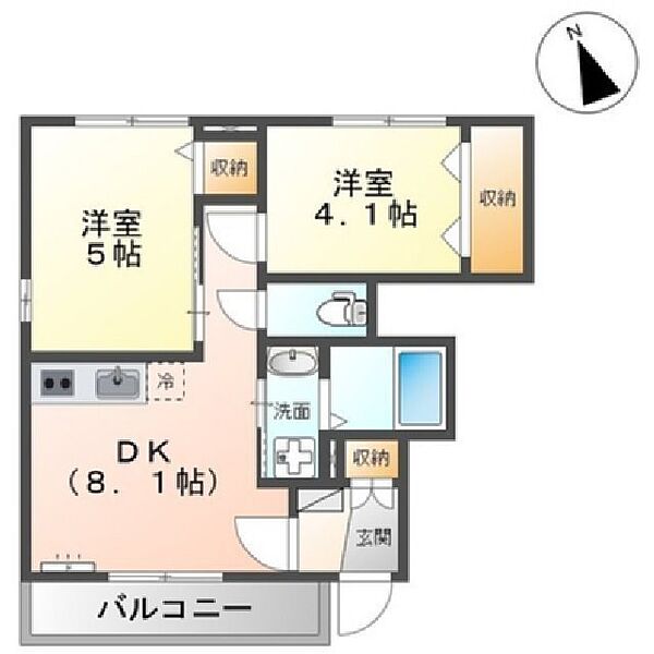 シャイン・コーヤII 101｜鳥取県米子市皆生温泉2丁目(賃貸アパート2DK・1階・41.94㎡)の写真 その2