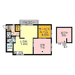 メゾン・ルメックス 1SLDKの間取図画像