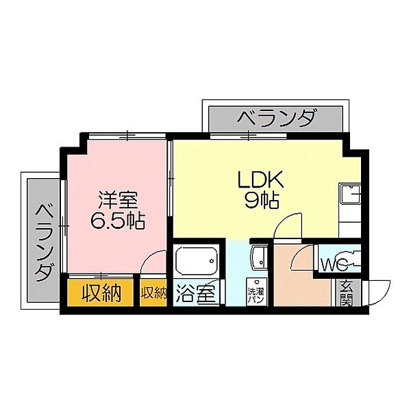 リバーコートＢ 4-C｜鳥取県米子市中町(賃貸マンション1LDK・4階・40.08㎡)の写真 その2