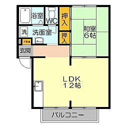 コナハイムA 1LDKの間取図画像