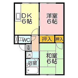 サントピア福田 2DKの間取図画像