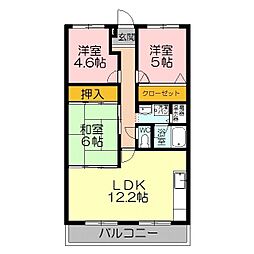 クリーンピア米子駅東 3LDKの間取図画像