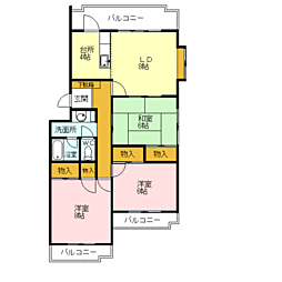 大東マンション 3LDKの間取図画像
