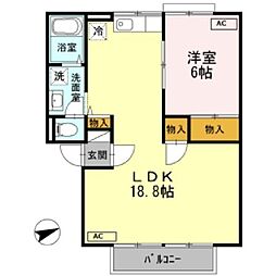 エアフォルクC 1LDKの間取図画像