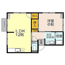 ハイツソアニエ2 1LDKの間取図画像